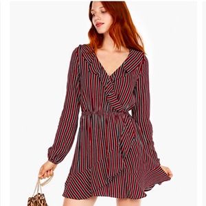 Express Stripe Ruffle Dress